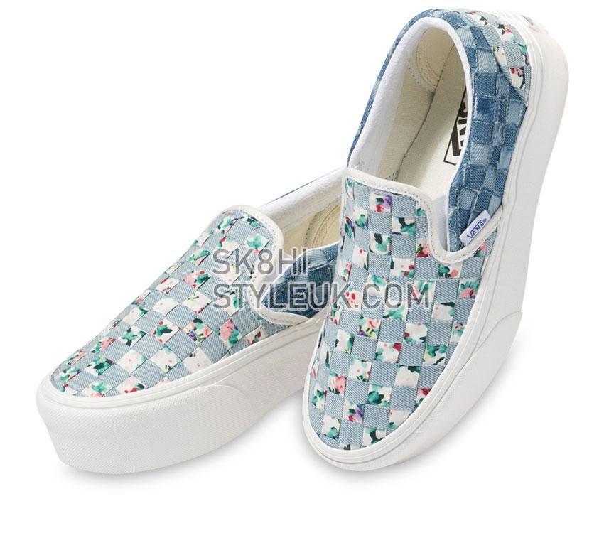 Vans Classic Slip-On Woven Stackform Mens Womens - Denim/Floral VN0A7Q5RB12 Shoes