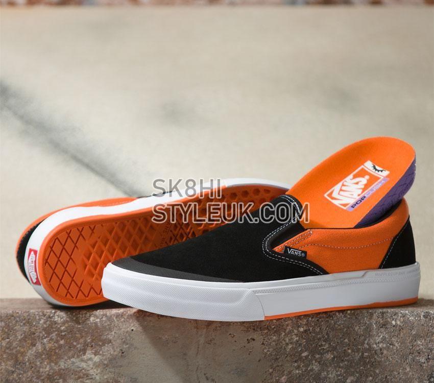 Vans Skate Slip-On Mens Womens - Black/Neon Orange VN0005V16IQ Shoes