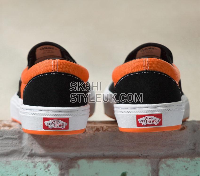 Vans Skate Slip-On Mens Womens - Black/Neon Orange VN0005V16IQ Shoes