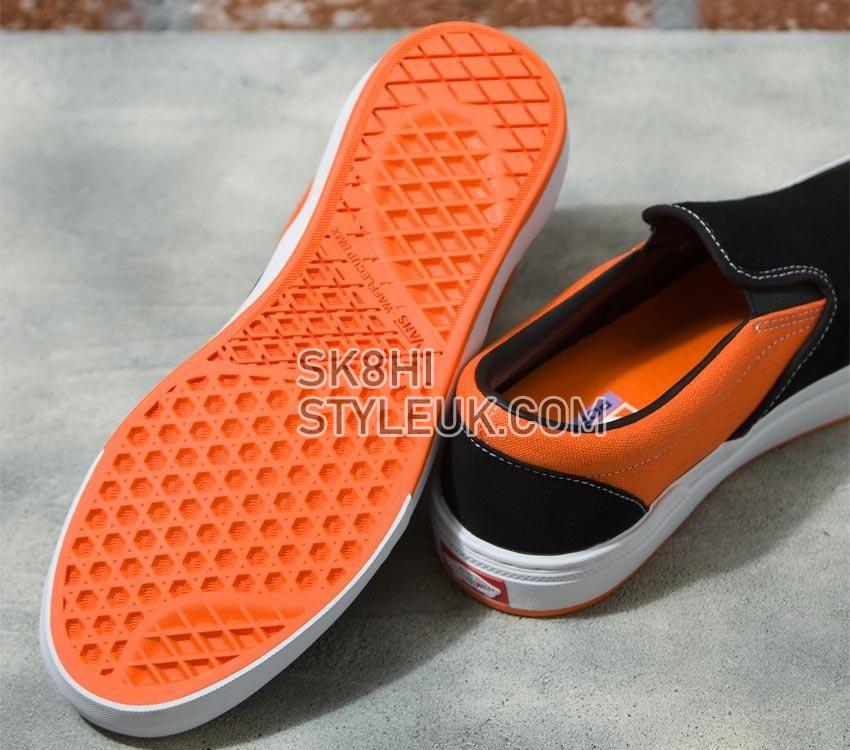 Vans Skate Slip-On Mens Womens - Black/Neon Orange VN0005V16IQ Shoes