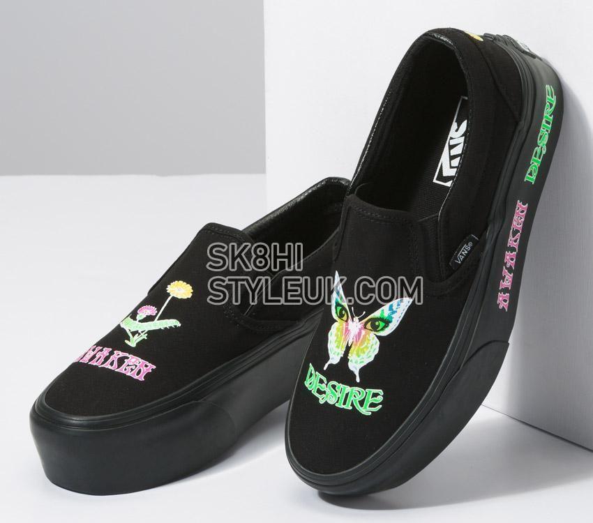 Vans Classic Slip-On Stackform Mens Womens - Morph Blackout VN0A7Q5R1OJ Shoes