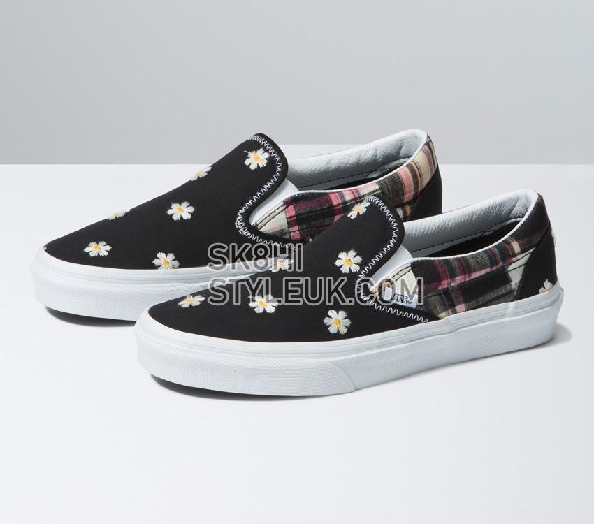 Vans Classic Slip-On Floral Plaid Womens - Floral Plaid Patchwork VN0A5JMHUUW Shoes