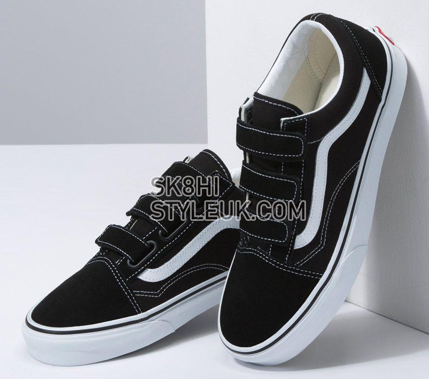 Vans Old Skool Velcro Mens Womens - Black/True White VN0A3D29OIU Shoes