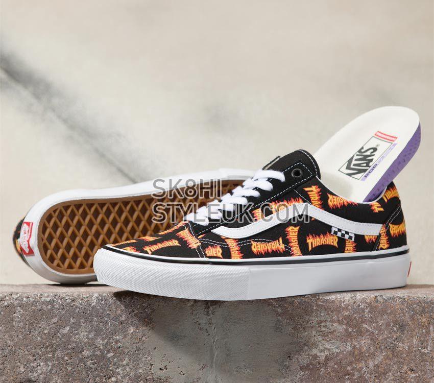 Vans x Thrasher Skate Old Skool Mens Womens - Black Multi VN0005W0BML Shoes