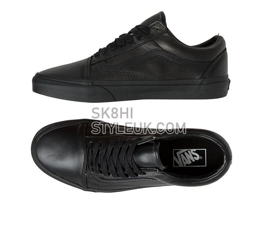 Vans Old Skool Leather Mens Womens - Black/Black VN-03Z6L3A Shoes