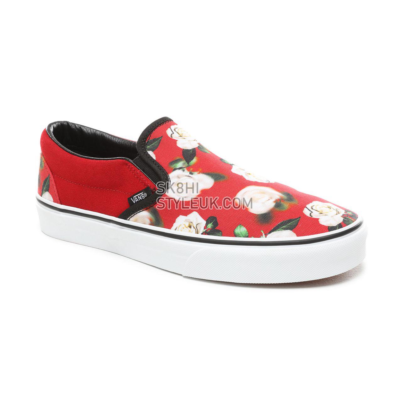 Vans Romantic Floral Slip-On Classic Mens Womens - (Romantic Floral) Chili Pepper/True White VN0A38F7VMI Shoes