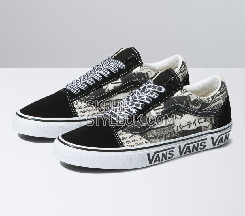 Vans Old Skool Vans Collage Mens Womens - Vans Collage Black/White VN0A5JMIBZW Shoes