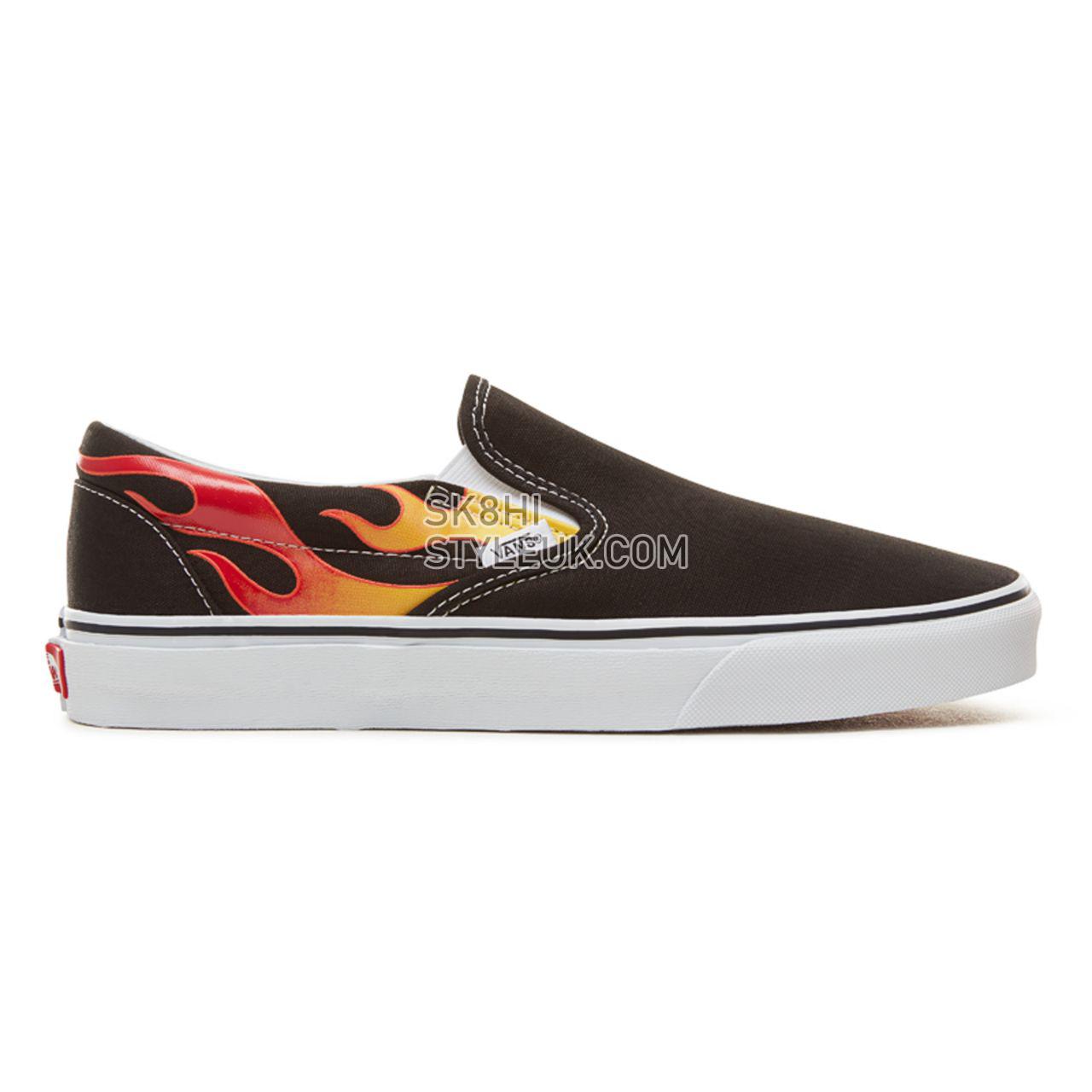 Vans Flame Classic Slip-On Classic Mens Womens - Black-True White VA38F7PHN Shoes