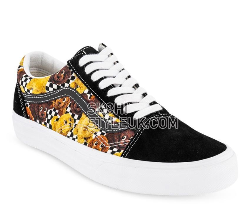 Vans Old Skool Pets Checkerboard Mens Womens - Animal Checkerboard Tortoise Shell/Black VN0A7Q2JLNN Shoes