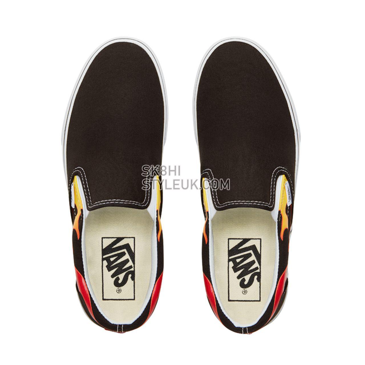 Vans Flame Classic Slip-On Classic Mens Womens - Black-True White VA38F7PHN Shoes