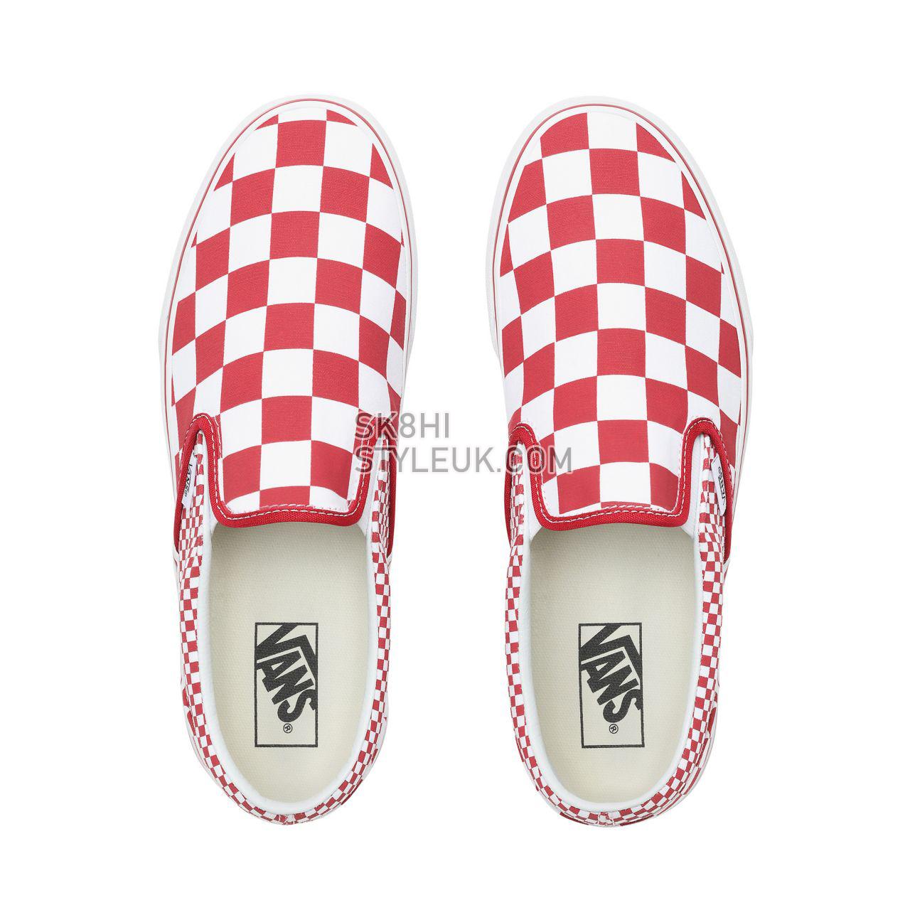 Vans Mix Checker Slip-On Classic Mens Womens - (Mix Checker) Chili Pepper/True White VN0A38F7VK5 Shoes