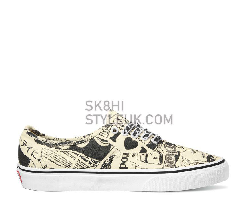 Vans Authentic Vans Collage Mens Womens - Vans Collage Black/White VN0A5KRDBZW Shoes