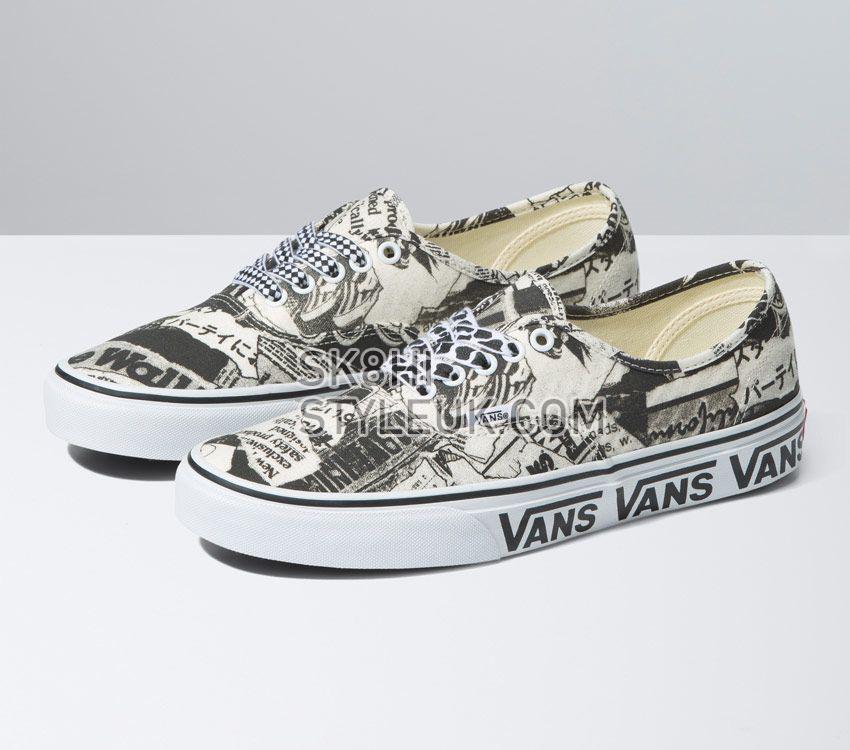 Vans Authentic Vans Collage Mens Womens - Vans Collage Black/White VN0A5KRDBZW Shoes