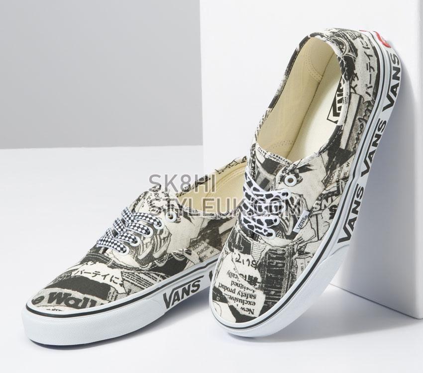 Vans Authentic Vans Collage Mens Womens - Vans Collage Black/White VN0A5KRDBZW Shoes