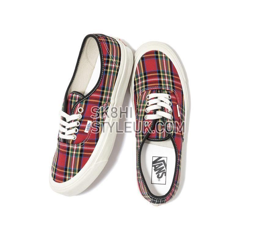 Vans Anaheim Factory Authentic 44 Dx Mens Womens - Anaheim Factory OG Plaid Red/Green VN0A5KX4RGR Shoes