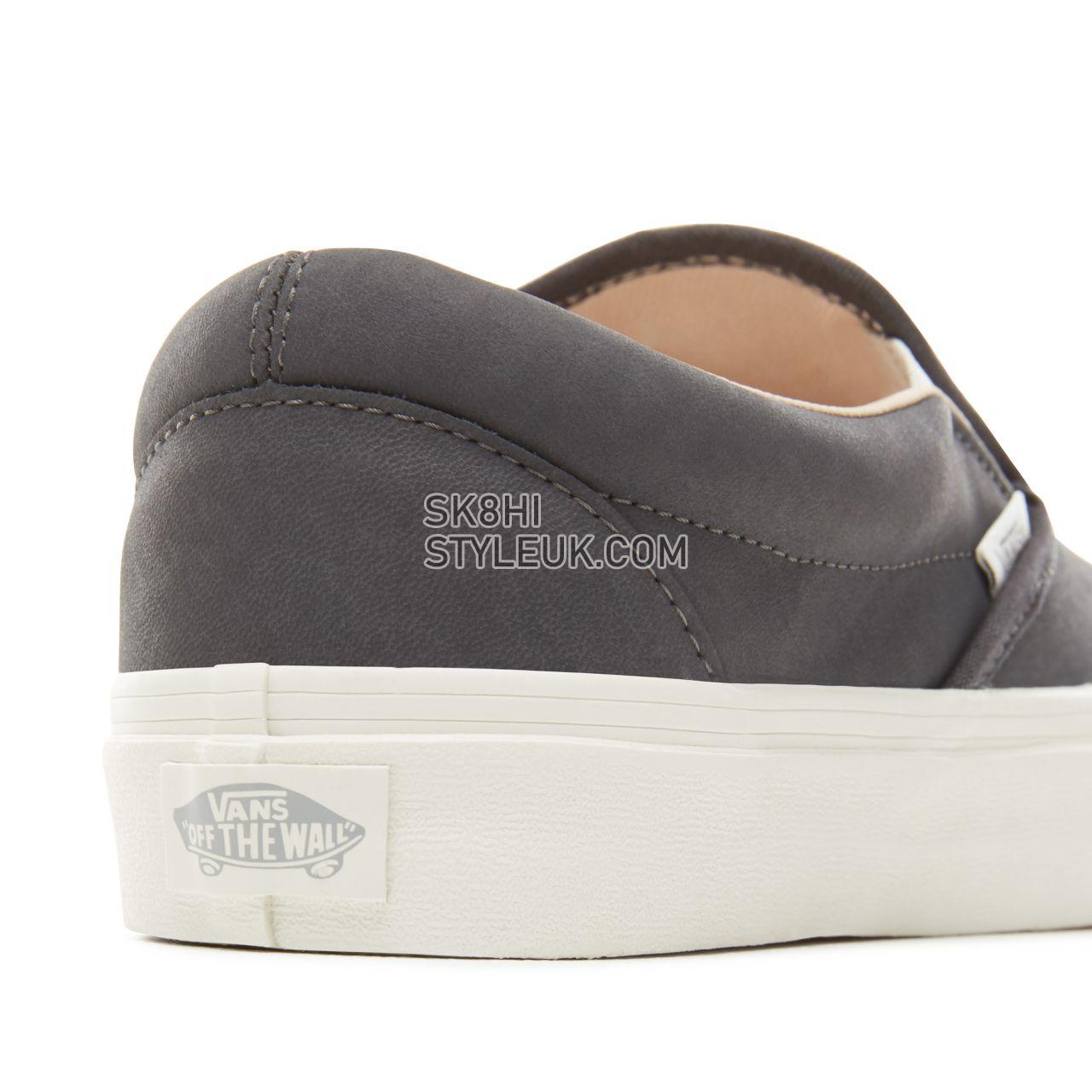 Vans Vansbuck Classic Slip-On Classic Mens Womens - (Vansbuck) Asphalt/Blanc De Blanc VA38F7U4A Shoes