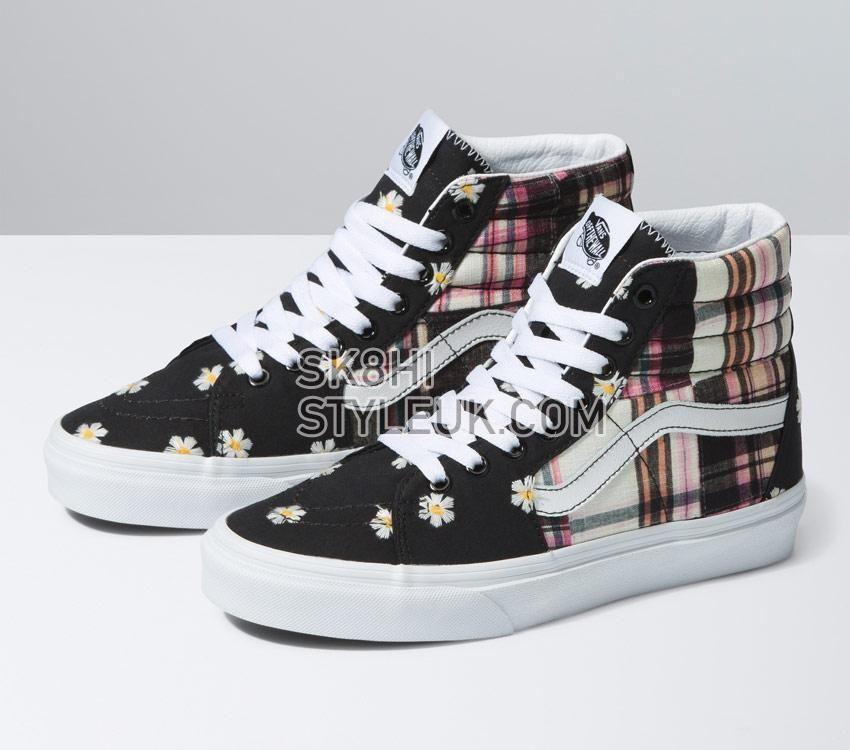 Vans Sk8-Hi Floral Plaid Mens Womens - Floral Plaid Patchwork VN0A7Q5NUUW Shoes