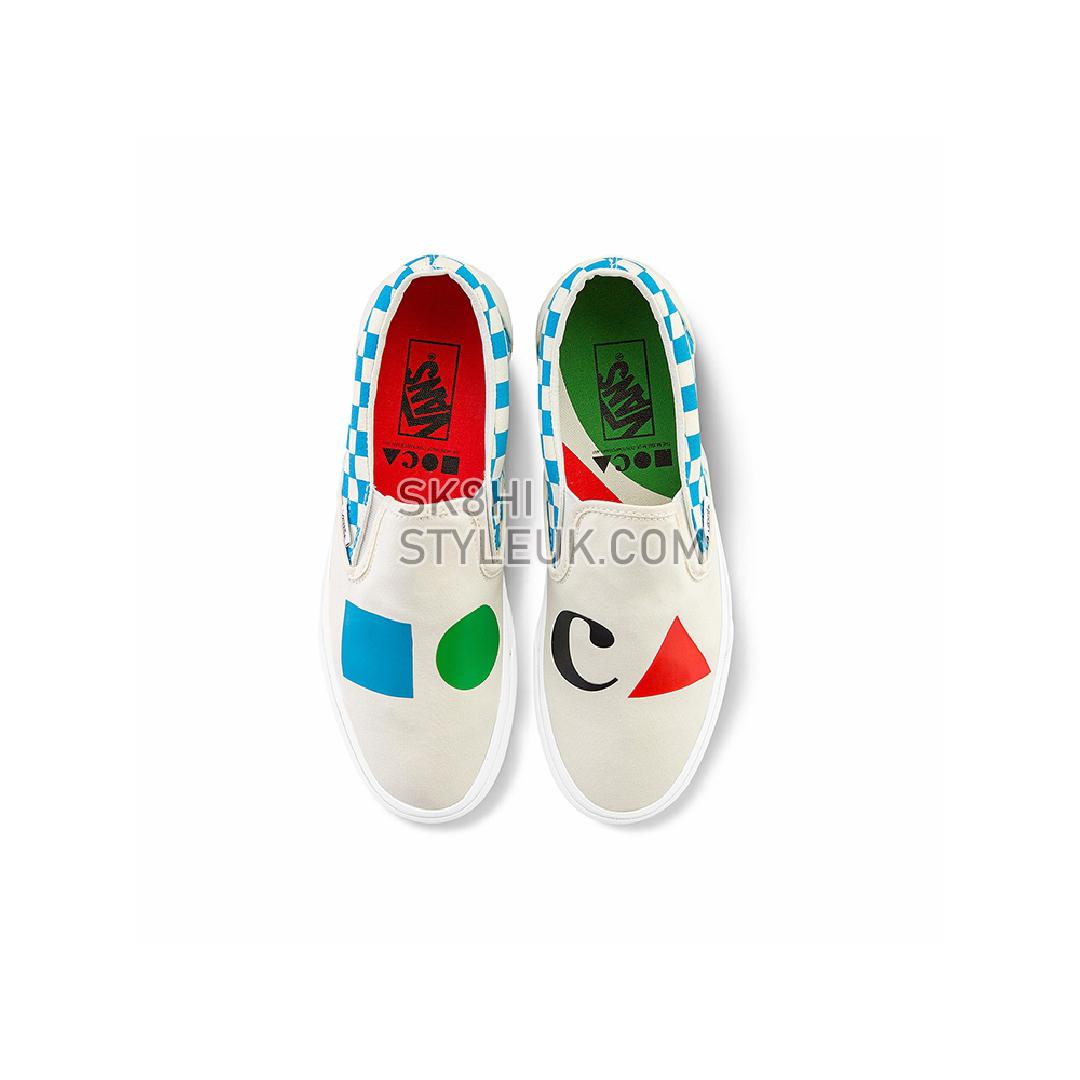 Vans x Moca Slip-On Checkerboard Mens Womens - Logo/Cyan VN000XG88MY Shoes