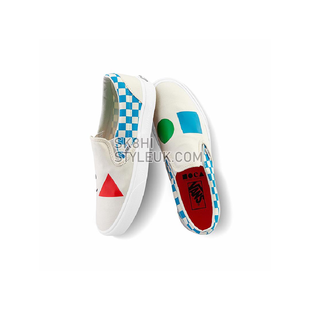 Vans x Moca Slip-On Checkerboard Mens Womens - Logo/Cyan VN000XG88MY Shoes