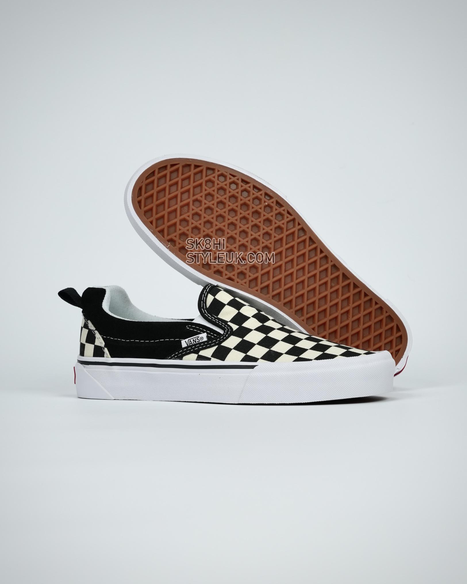 Vans Knu Slip Checkerboard Mens Womens - Black/True White VN0009QDQXH Shoes