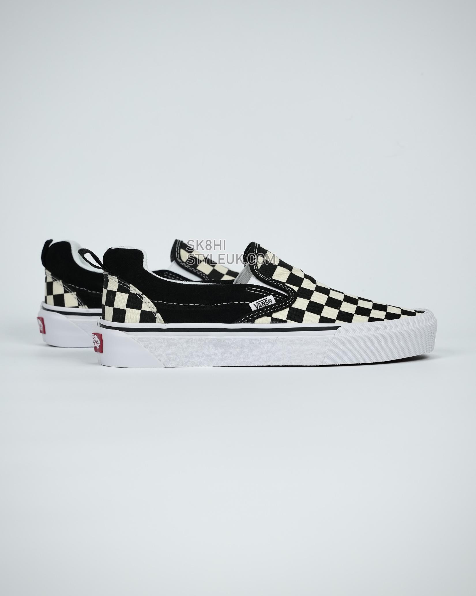 Vans Knu Slip Checkerboard Mens Womens - Black/True White VN0009QDQXH Shoes