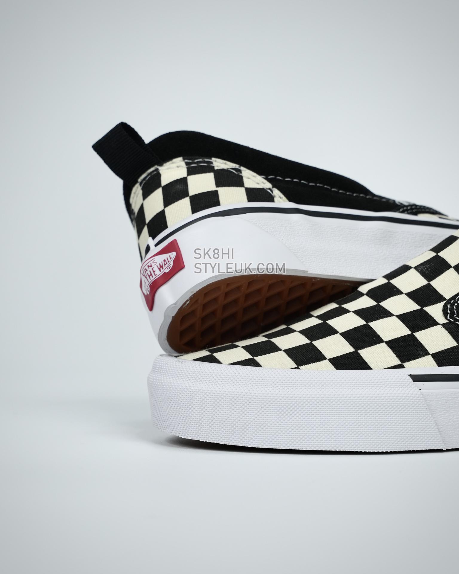 Vans Knu Slip Checkerboard Mens Womens - Black/True White VN0009QDQXH Shoes