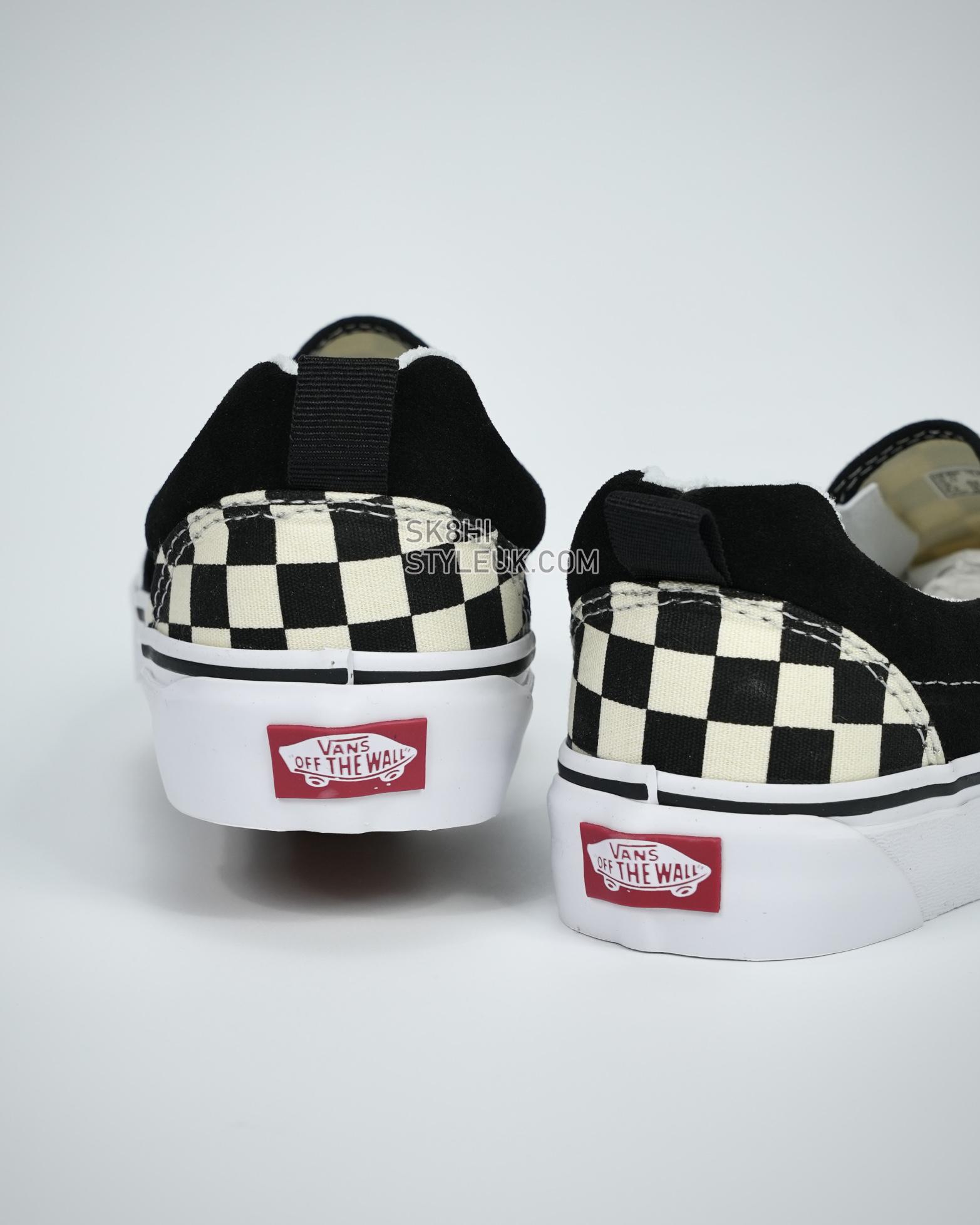 Vans Knu Slip Checkerboard Mens Womens - Black/True White VN0009QDQXH Shoes