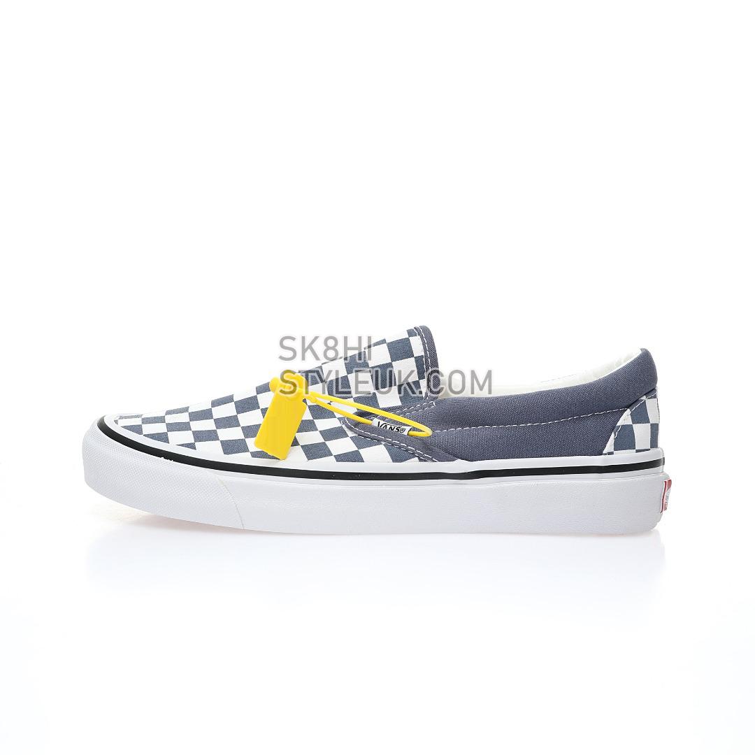 Vans Slip-On Checkerboard Mens Womens - Blue Granite/True White VN0A4U382P8 Shoes