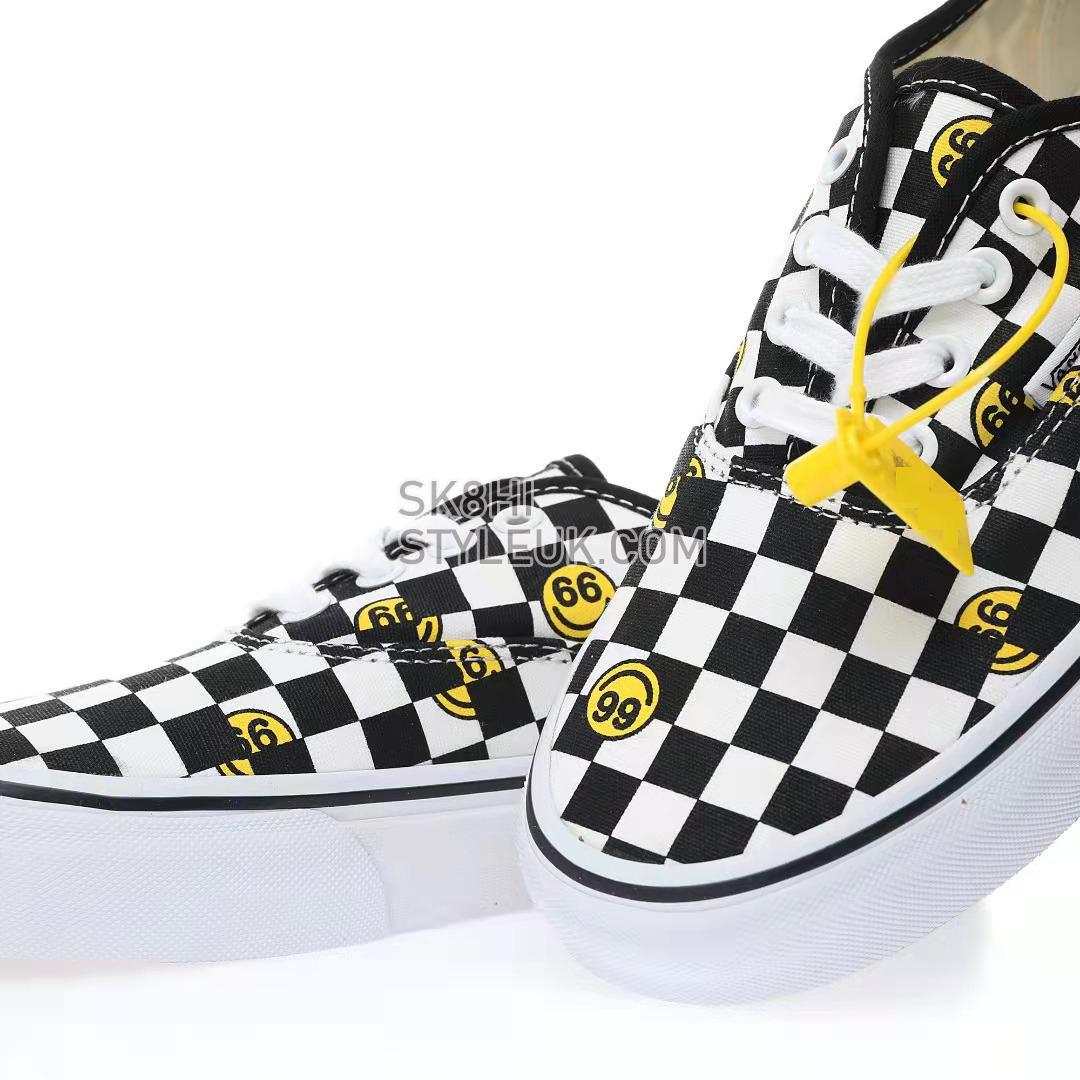 Vans Wallpaper Authentic Smiley Checkerboard Mens Womens - Black/White VN000EE3BP9 Shoes