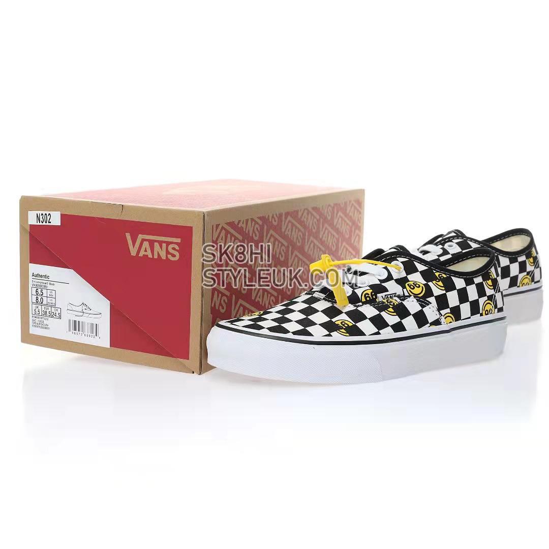 Vans Wallpaper Authentic Smiley Checkerboard Mens Womens - Black/White VN000EE3BP9 Shoes