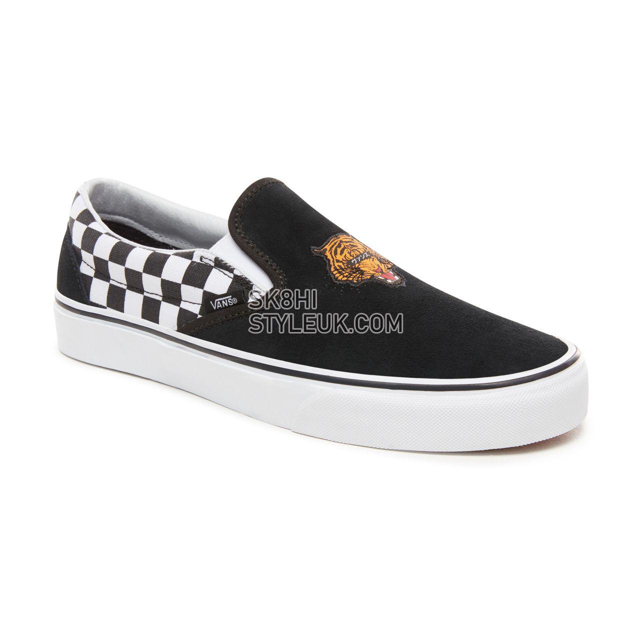 Vans Tiger Check Classic Slip-On Classic Mens Womens - (Tiger Check) Black/True White VA3UT7SJX Shoes