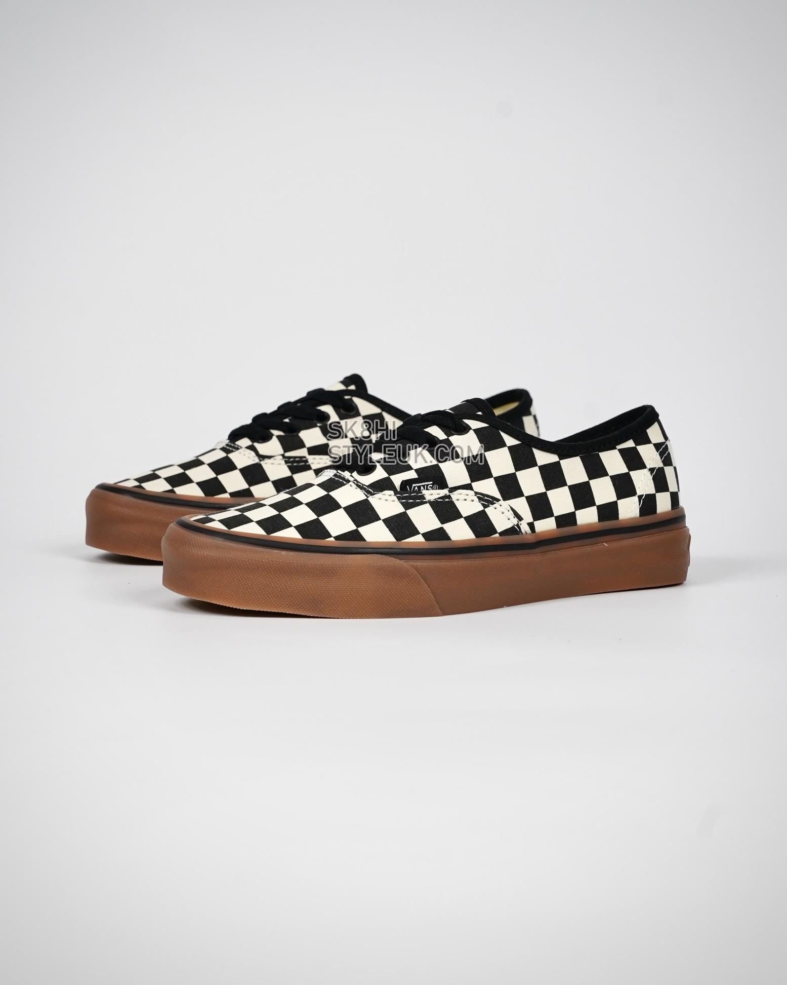 Vans Authentic Checkerboard Mens Womens - Black/White/Gum VN0004MKIBB Shoes