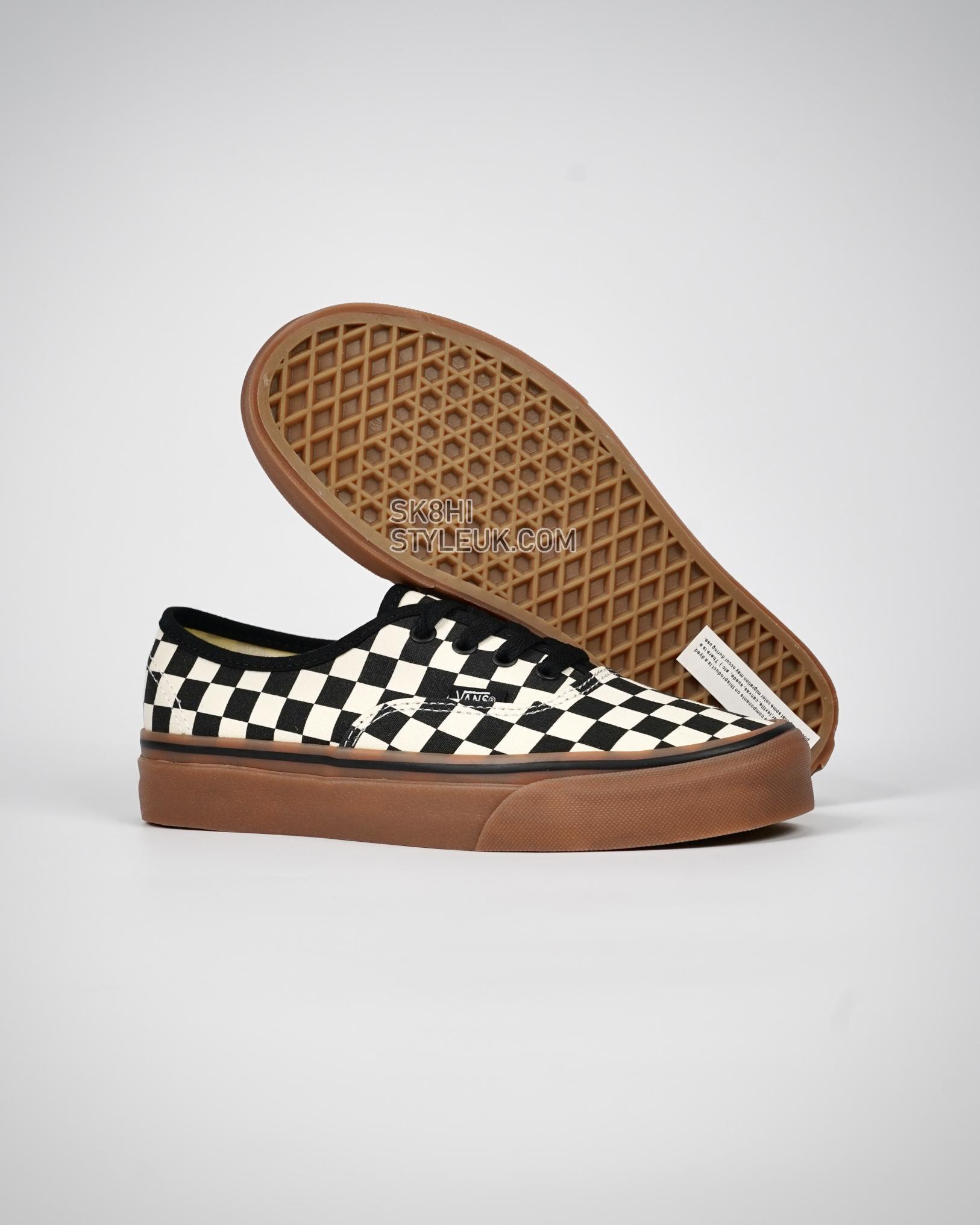 Vans Authentic Checkerboard Mens Womens - Black/White/Gum VN0004MKIBB Shoes