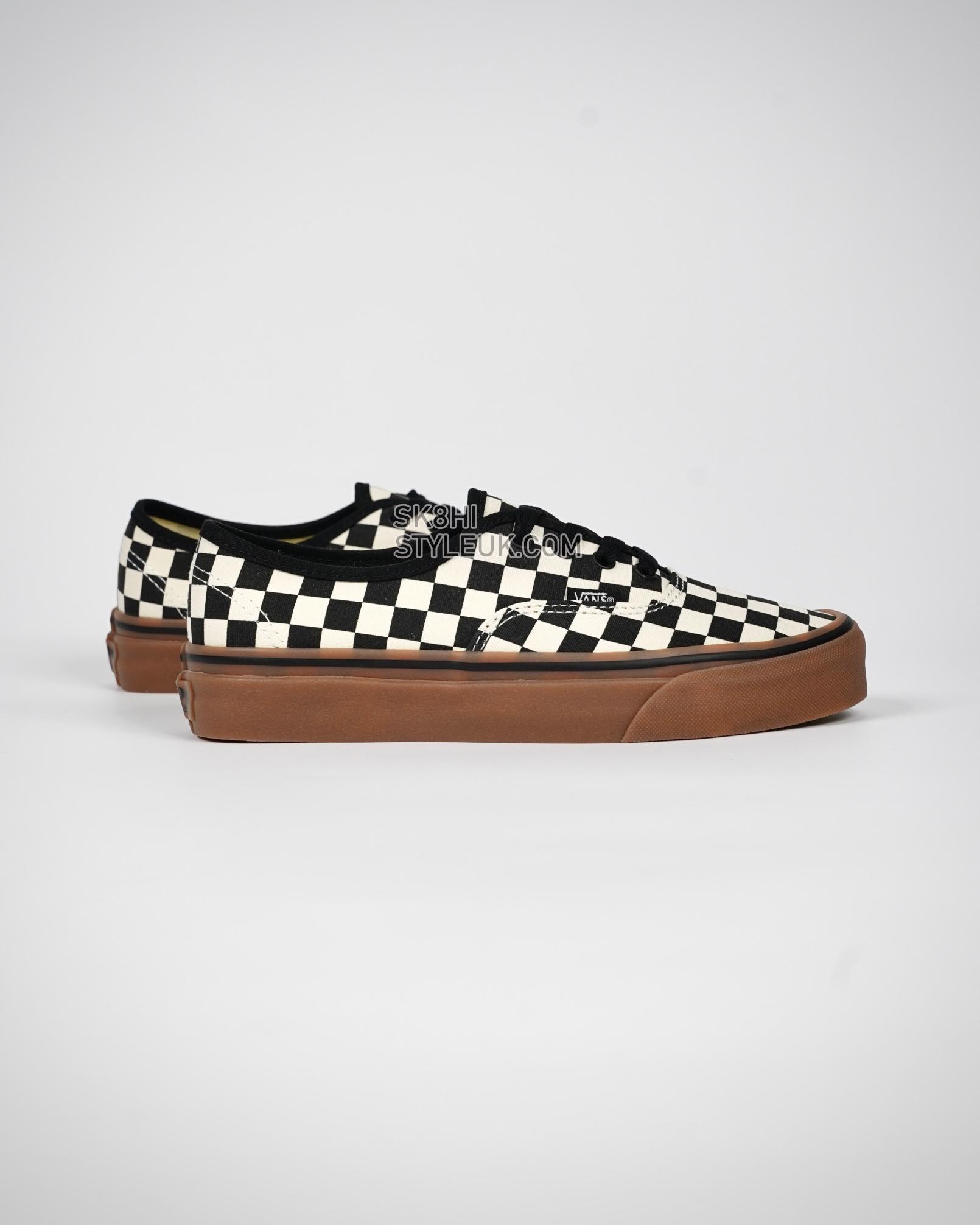 Vans Authentic Checkerboard Mens Womens - Black/White/Gum VN0004MKIBB Shoes