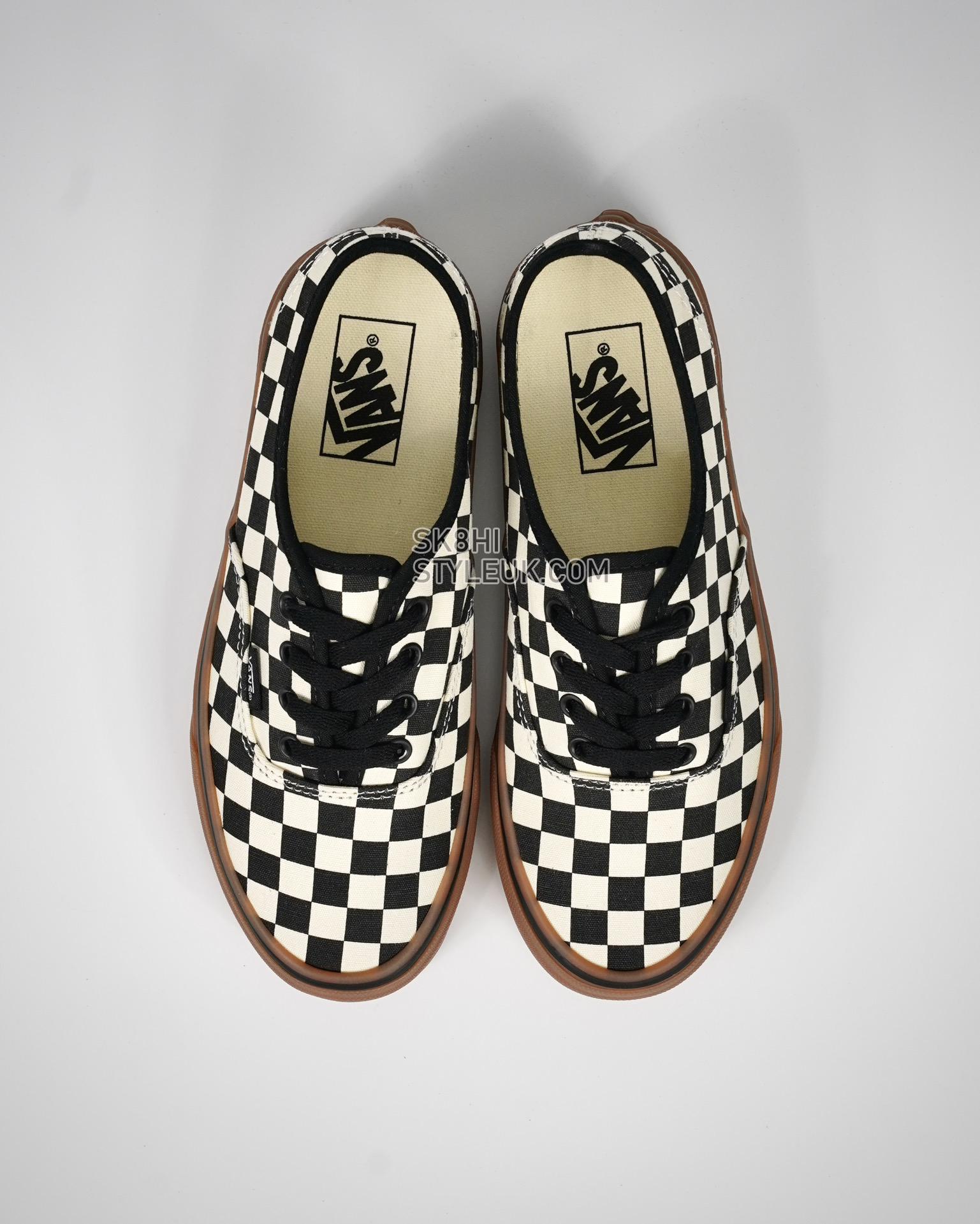 Vans Authentic Checkerboard Mens Womens - Black/White/Gum VN0004MKIBB Shoes