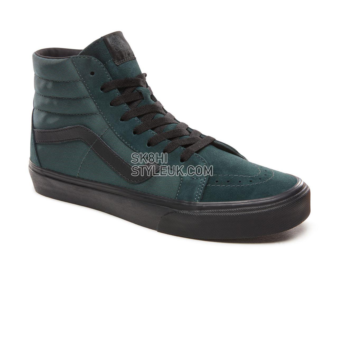 Vans Metallic Twill Sk8-Hi Reissue Classic Mens Womens - (Metallic Twill) Darkest Spruce/Black VN0A2XSBUQM Shoes