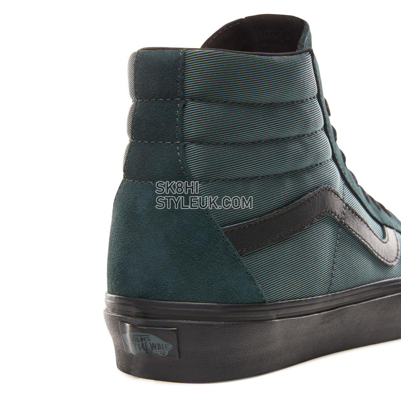 Vans Metallic Twill Sk8-Hi Reissue Classic Mens Womens - (Metallic Twill) Darkest Spruce/Black VN0A2XSBUQM Shoes