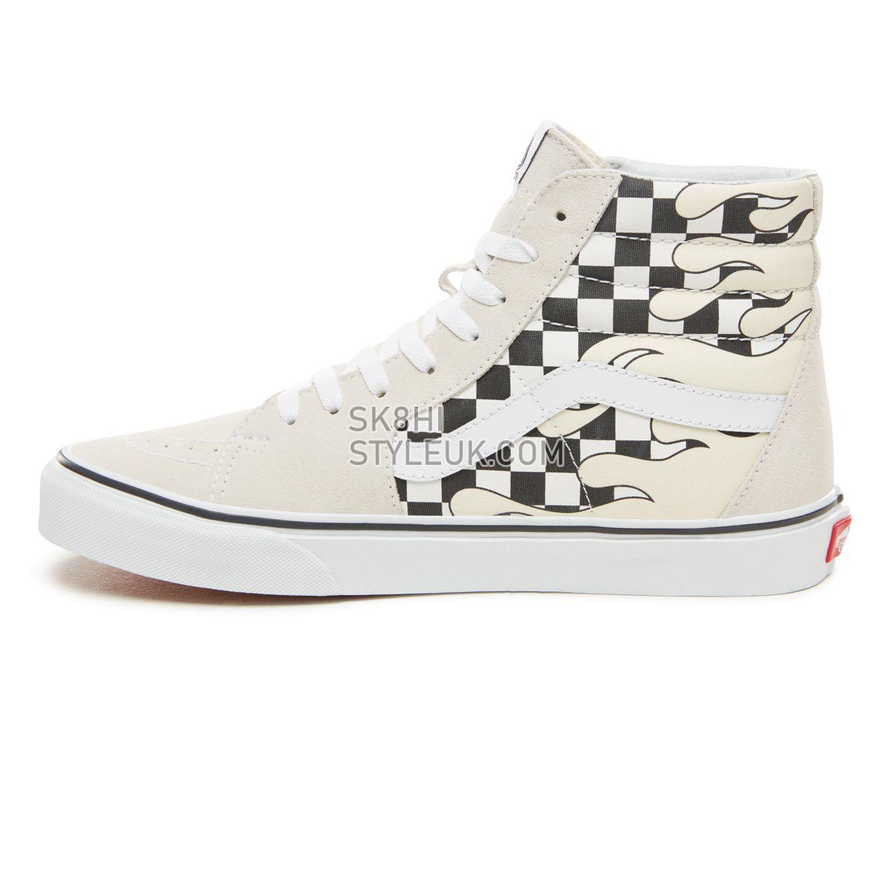 Vans Checker Flame Sk8-Hi Classic Mens Womens - (Checker Flame) Classic White/True White VA38GERX7 Shoes