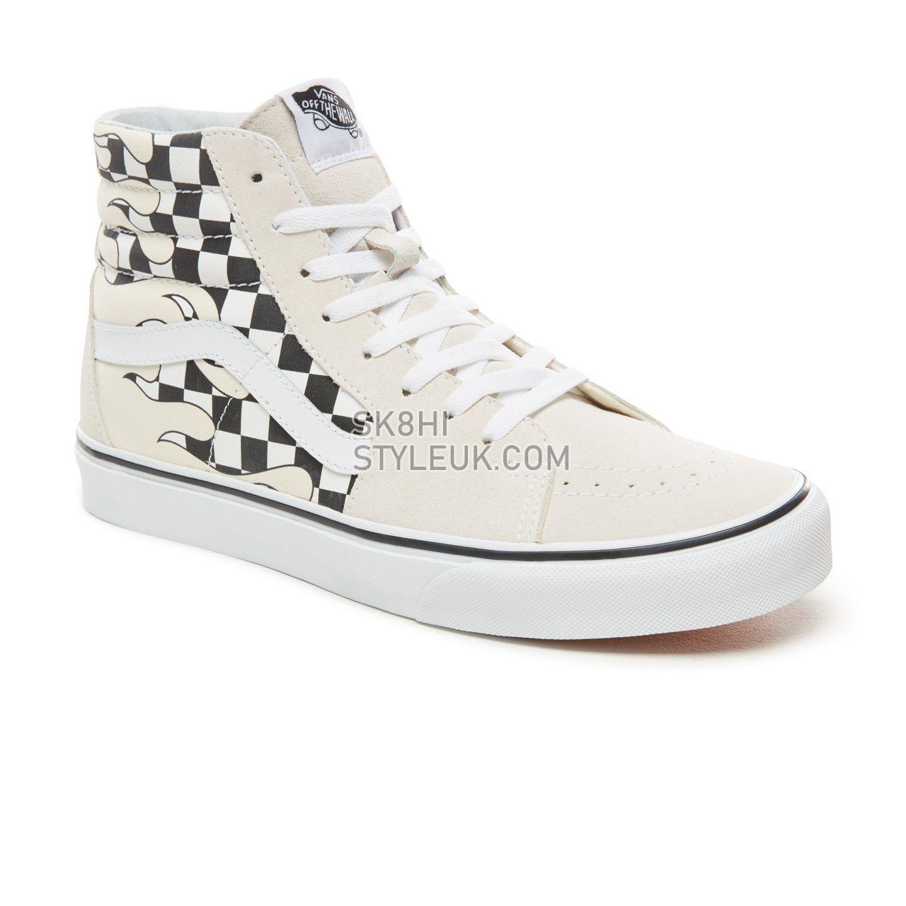 Vans Checker Flame Sk8-Hi Classic Mens Womens - (Checker Flame) Classic White/True White VA38GERX7 Shoes