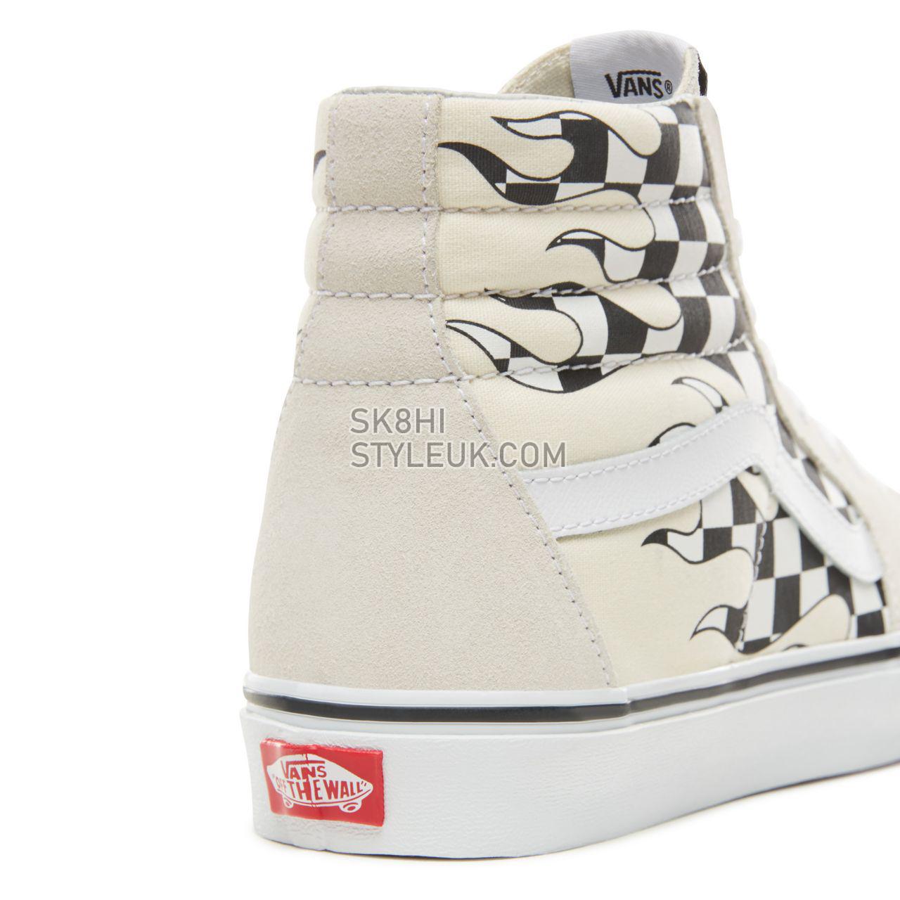 Vans Checker Flame Sk8-Hi Classic Mens Womens - (Checker Flame) Classic White/True White VA38GERX7 Shoes