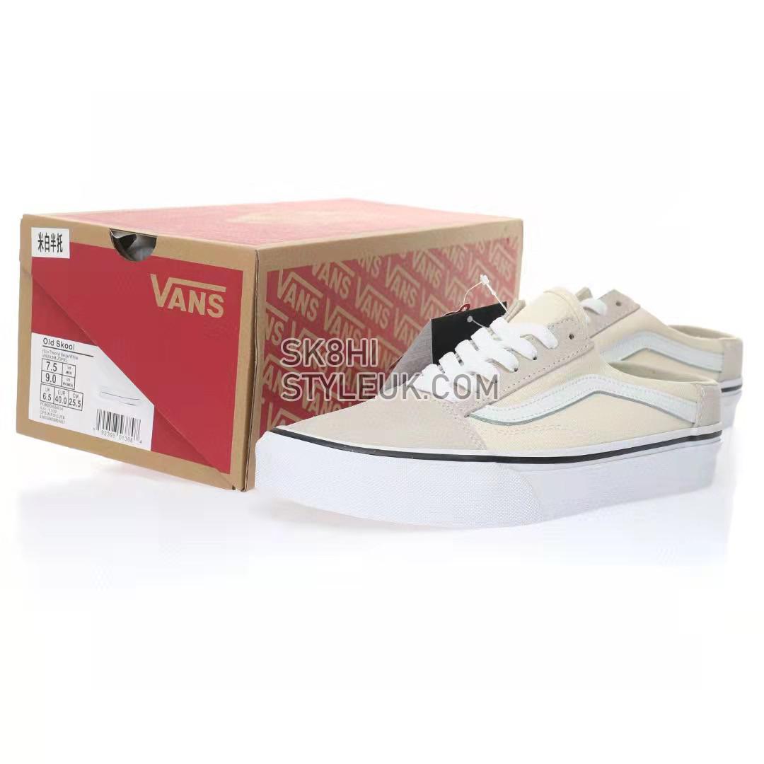 Vans Old Skool Mule Mens Womens - Classic White/True White VN0A3MUSFRL Shoes