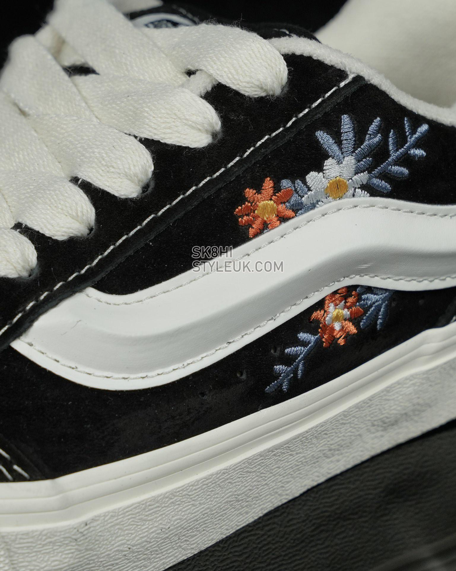 Vans Knu Skool Flower Mens Womens - Black/White VN0009QC6BT-1 Shoes