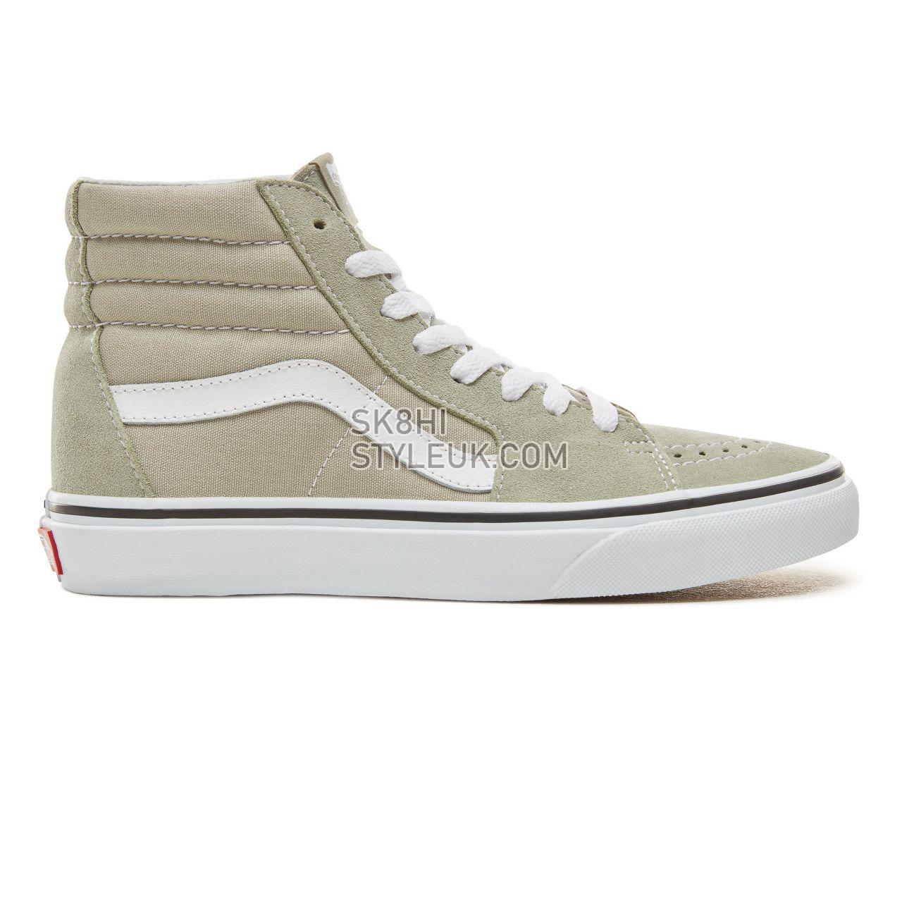 Vans Color Theory Sk8-Hi Classic (Unisex) Mens Womens - Desert Sage/True White VA38GEU62 Shoes