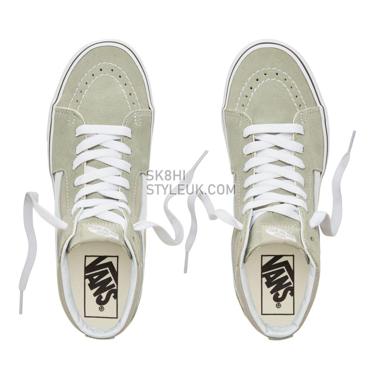 Vans Color Theory Sk8-Hi Classic (Unisex) Mens Womens - Desert Sage/True White VA38GEU62 Shoes