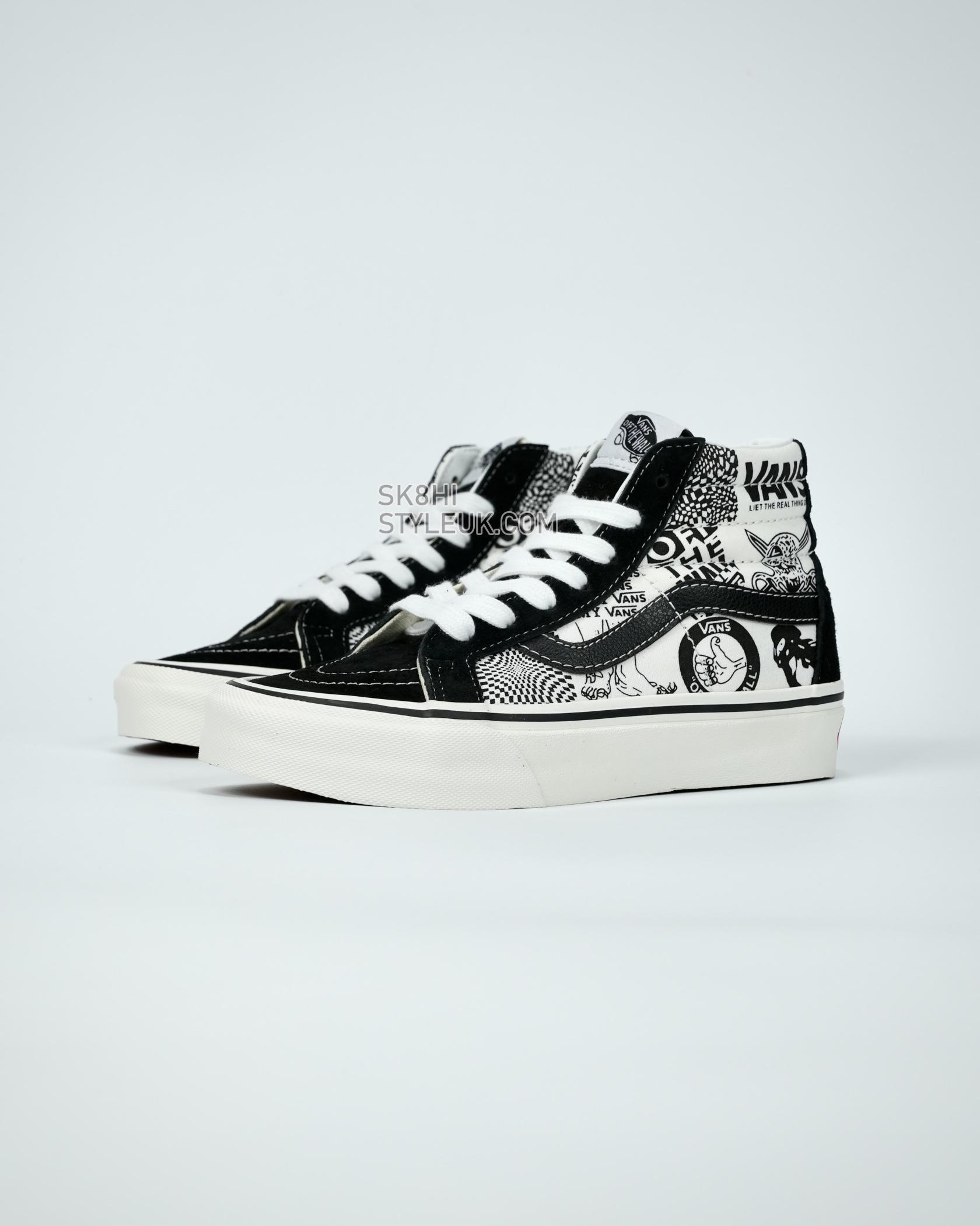 Vans Sk8-Hi Graffiti Mens Womens - Black/White VN0A4BV6V8V-1 Shoes