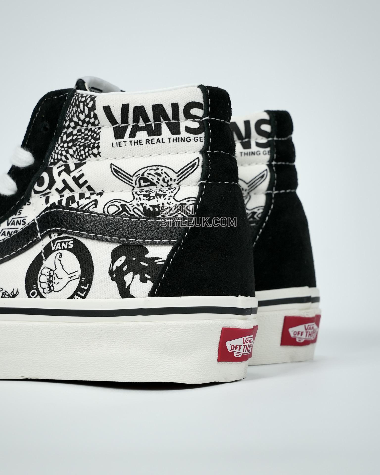 Vans Sk8-Hi Graffiti Mens Womens - Black/White VN0A4BV6V8V-1 Shoes