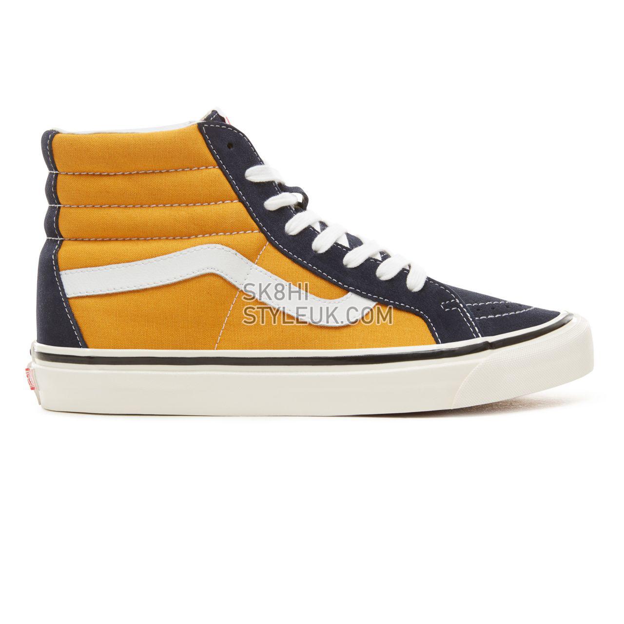 Vans Suede Anaheim Factory Sk8-Hi 38 Classic Mens Womens - (Anaheim Factory) Og Navy/Og Saffron VA38GFUBT Shoes