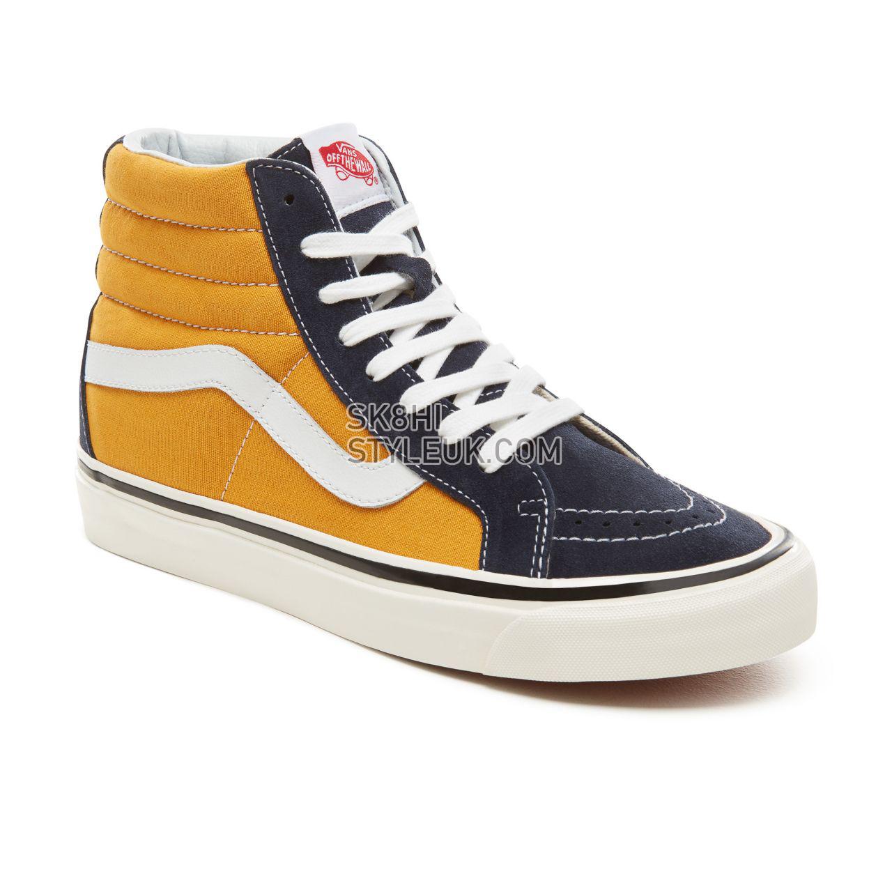 Vans Suede Anaheim Factory Sk8-Hi 38 Classic Mens Womens - (Anaheim Factory) Og Navy/Og Saffron VA38GFUBT Shoes