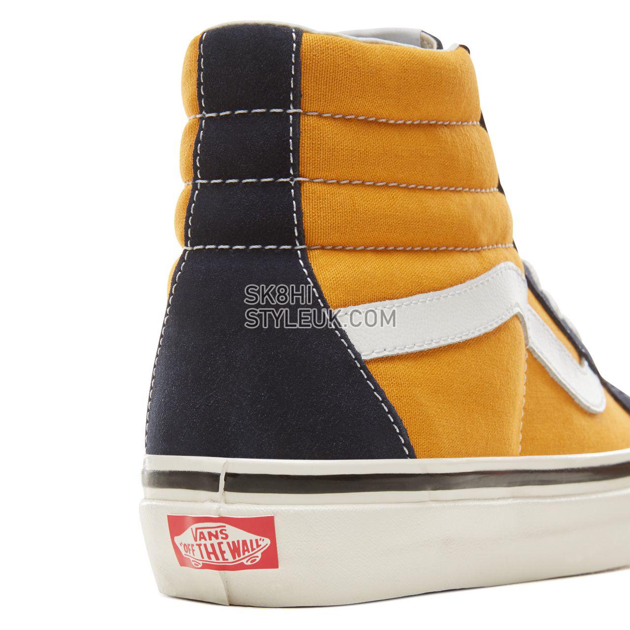 Vans Suede Anaheim Factory Sk8-Hi 38 Classic Mens Womens - (Anaheim Factory) Og Navy/Og Saffron VA38GFUBT Shoes