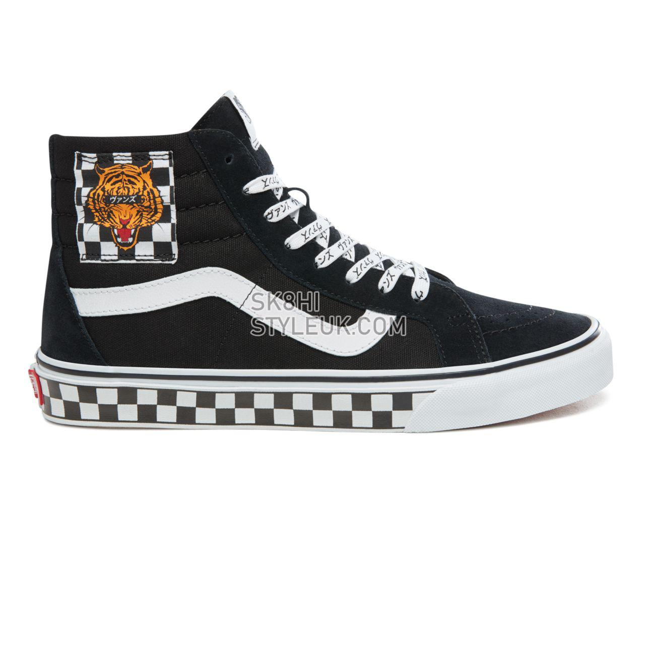 Vans Tiger Check Type Sk8-Hi Reissue Classic Mens Womens - (Tiger Check) Black/True White VA2XSBSJX Shoes